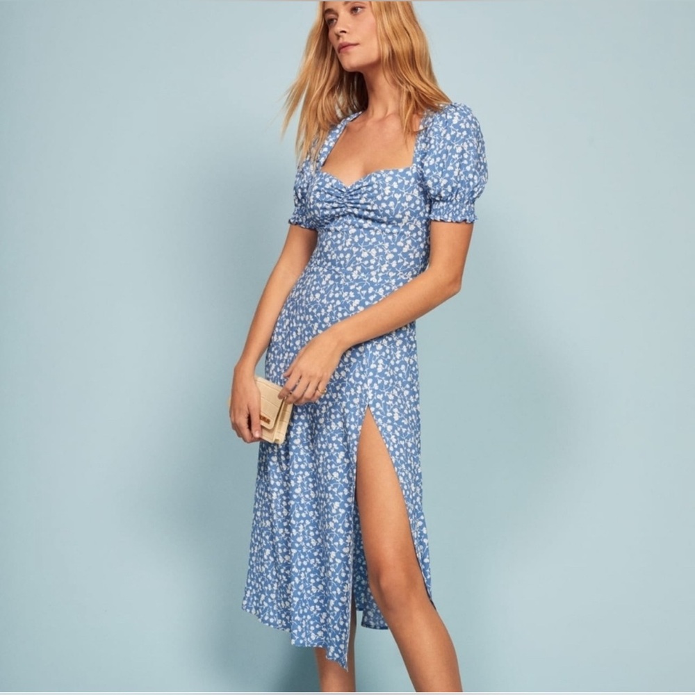Reformation Lacey Dress - Blue Floral Size 2